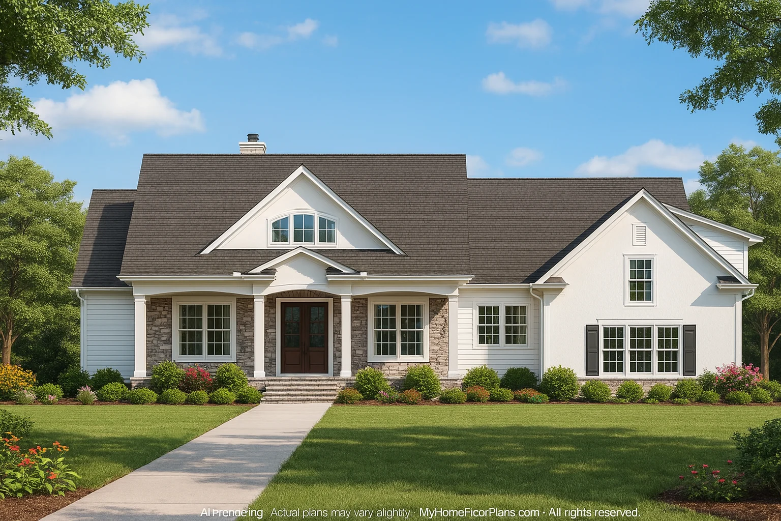 13-1902 HOUSE PLAN - Craftsman House Plan with 4 Bedrooms, Large Floor Plan Design 2 Craftsman Home Plan with 4 Bedrooms, Large Floor Plan Design
