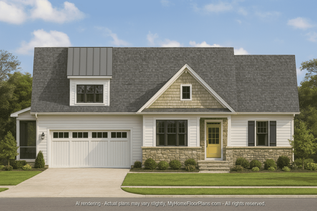 Traditional 2-Story Charleston House Plan with Front-Entry Garage
