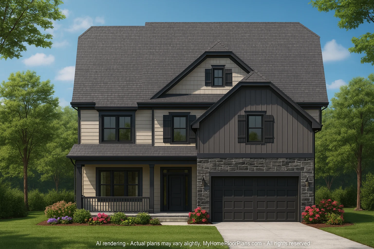 15-1319 HOUSE PLAN - Beautiful 4-Bedroom House Plan with Open Floor Designs & CAD Blueprint 2 Beautiful 4-Bedroom Home Plan with Open Floor Designs & CAD Blueprint