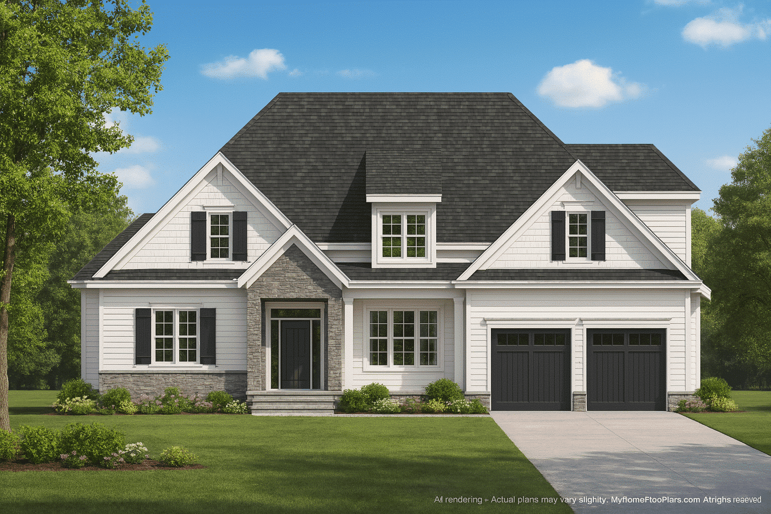 12-2645 HOUSE PLAN - Elegant House Plan with CAD Blueprints and Architectural Designs 2 Elegant 2-Story House Plan with Vaulted Ceilings and Architectural CAD Designs