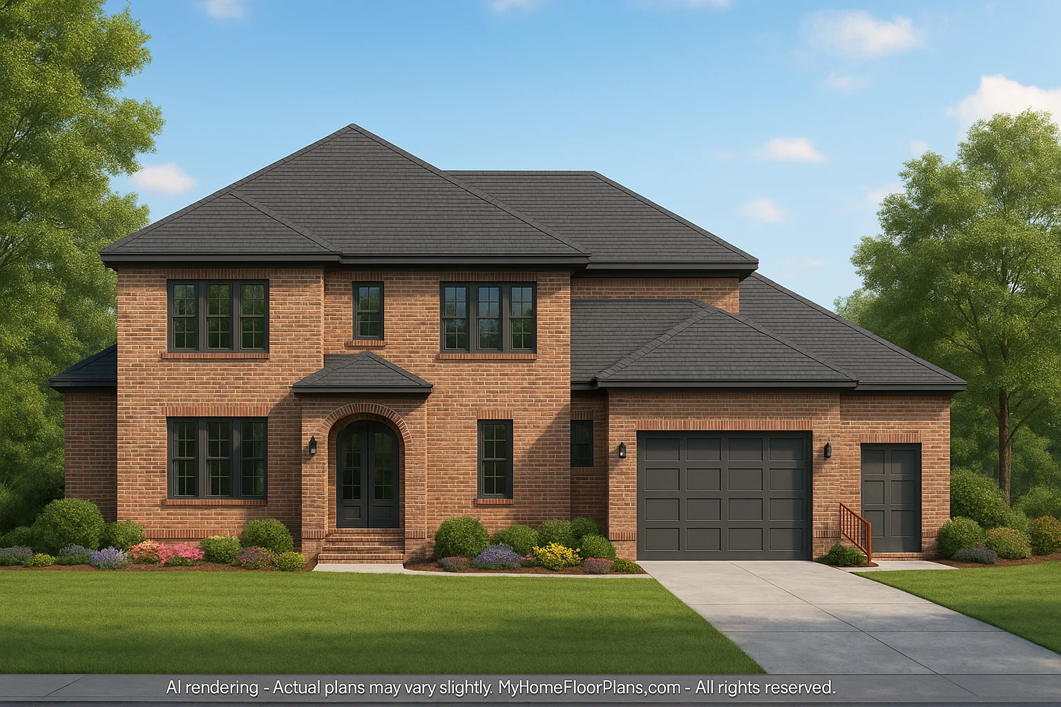 16-1795 HOUSE PLAN - Elegant House Plan with CAD Designs, 2 Floors, and 4 Bedrooms 2 Elegant 2-Story House Plan with Vaulted Ceilings & Designer CAD Blueprints