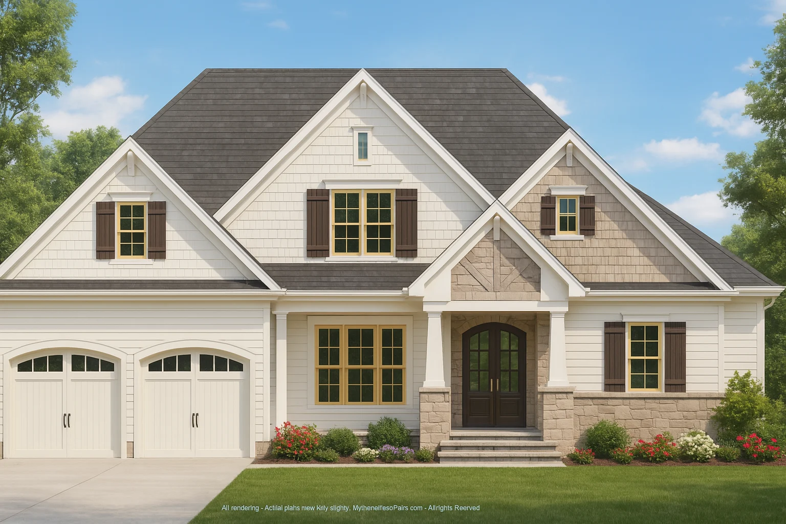 14-1215 HOUSE PLAN - Luxury House Plan | Architecture Blueprint & CAD Floor Designs 2 Exceptional 2-Story House Plan with Craftsman and Traditional Style