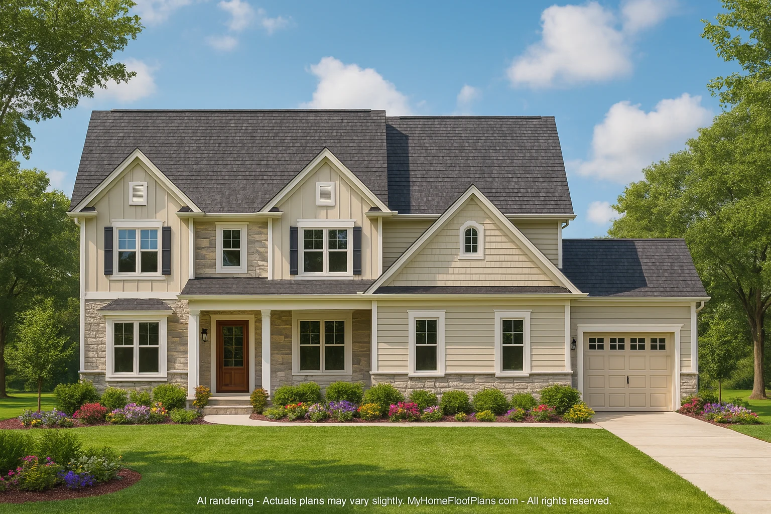 13-1188 HOUSE PLAN - Modern Craftsman House Plan: Architectural Blueprint Designs 2 Modern Craftsman Home Plan with 2 Stories and 3930 SF