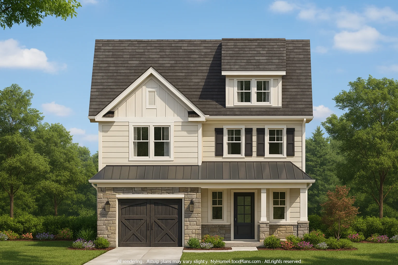 Charming 2-Story Craftsman House Plan for Narrow Lots