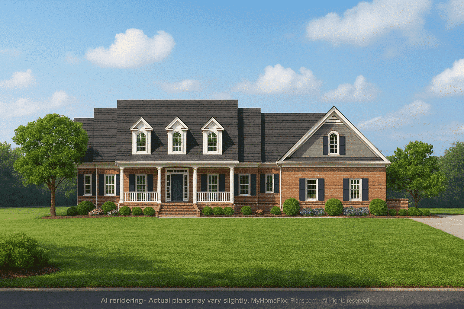 10-1755 HOUSE PLAN - Traditional 2-Story House Plan with 3 Beds & Garage | Blueprints & CAD Designs 2 Traditional 2-Story House Plan with 3 Beds, Garage & Classic Design
