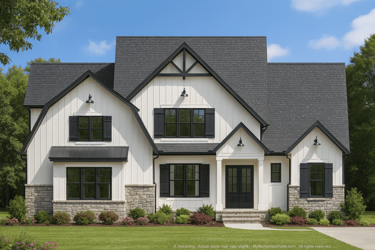Craftsman Home Floor Plan Detailed Blueprint for 2-Story Designs