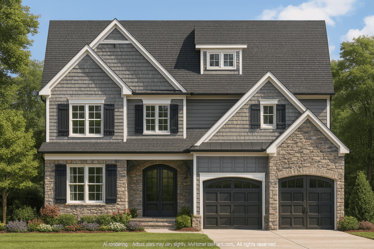 Craftsman Home Design with Floor Plan, CAD & Blueprint Features