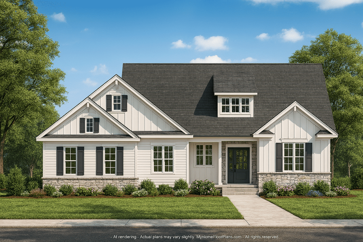 12-2696 HOUSE PLAN - Elegant House Floor Plan with CAD Designs for Modern Living 2 Elegant 2-Story House Plan with Vaulted Ceilings & Covered Porches