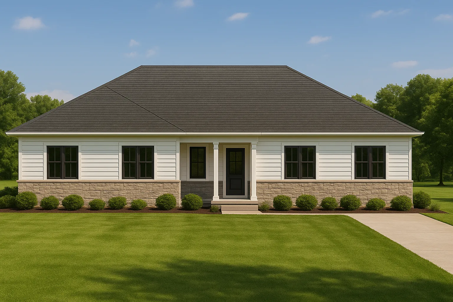 Modern Craftsman Home Plan with Open Floor Blueprint Design