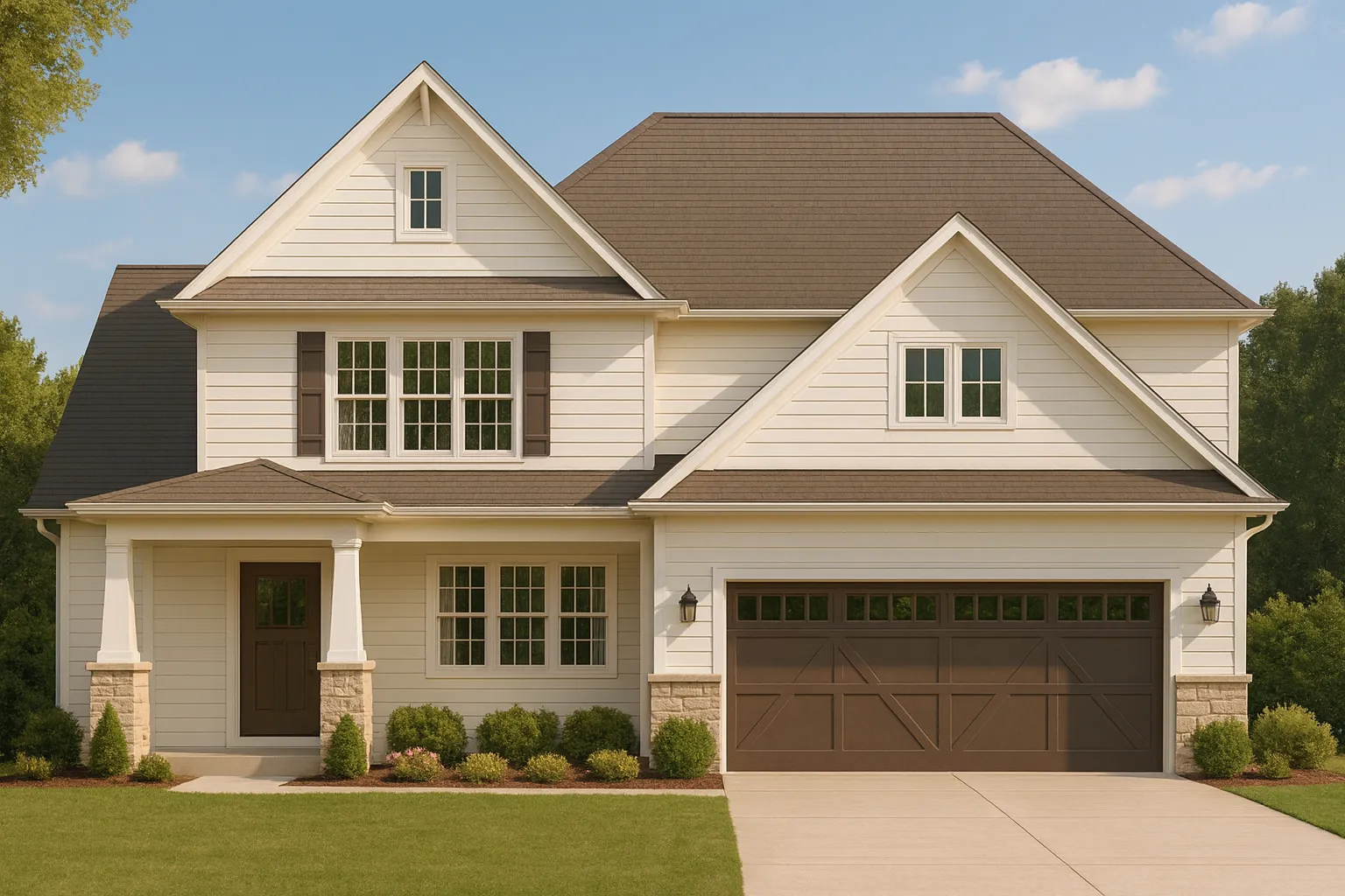 Craftsman Home Floor Plan – 2-Story Blueprint with 3 Bedrooms
