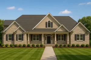 Custom 1.5-Story Craftsman House Plan with Vaulted Ceilings & Open Layout