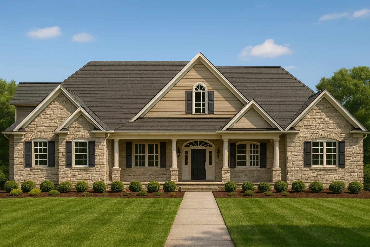 Custom 1.5-Story Craftsman House Plan with Vaulted Ceilings & Open Layout