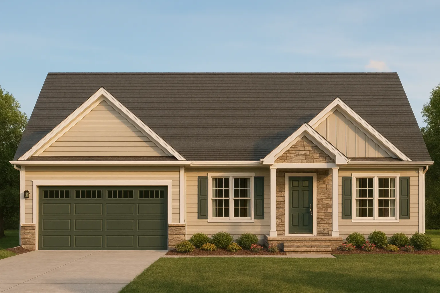 Modern CAD Home Design with Open Floor Plan and Garage