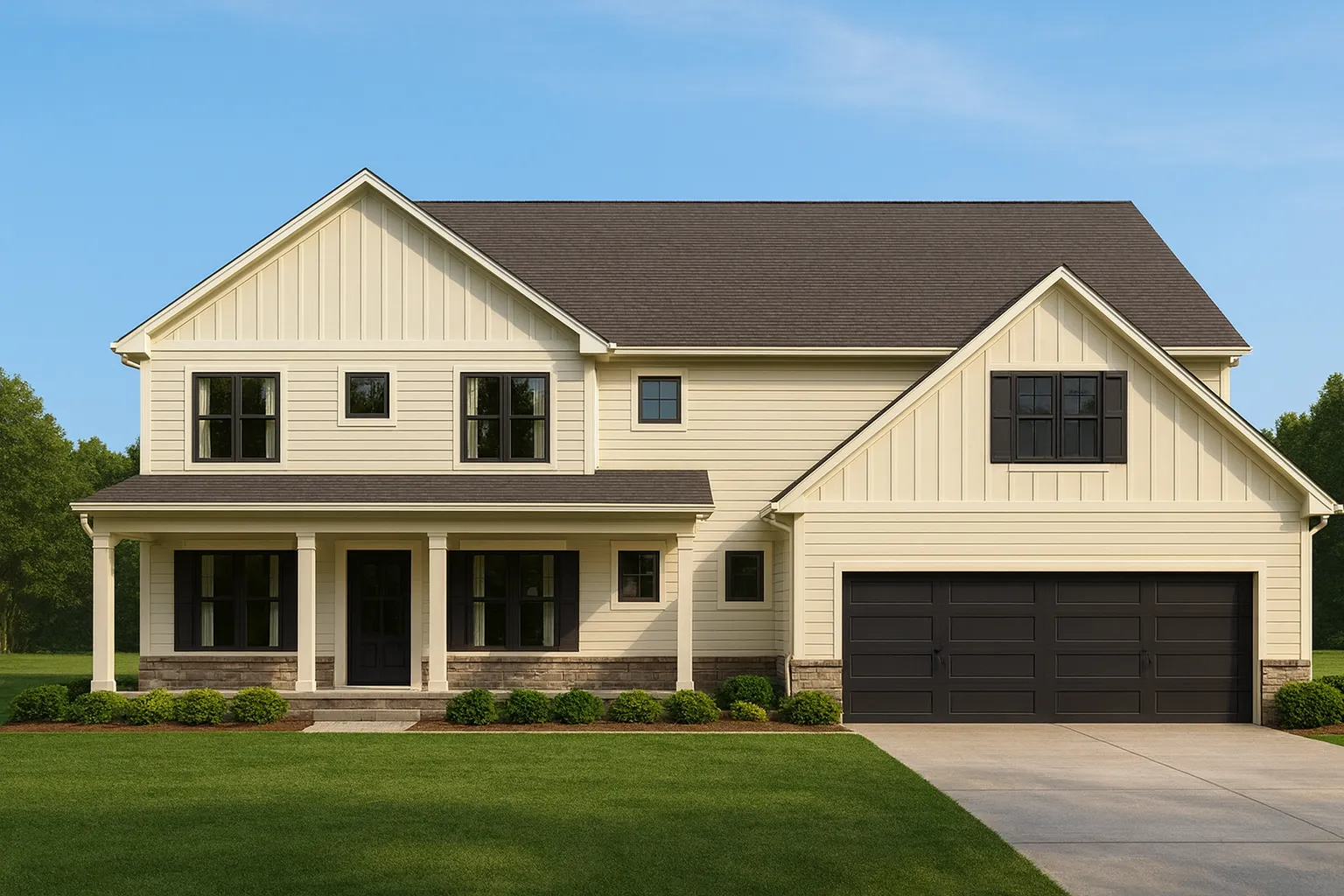 Efficient 2-Story Craftsman Home Plan with Flexible Garage Options