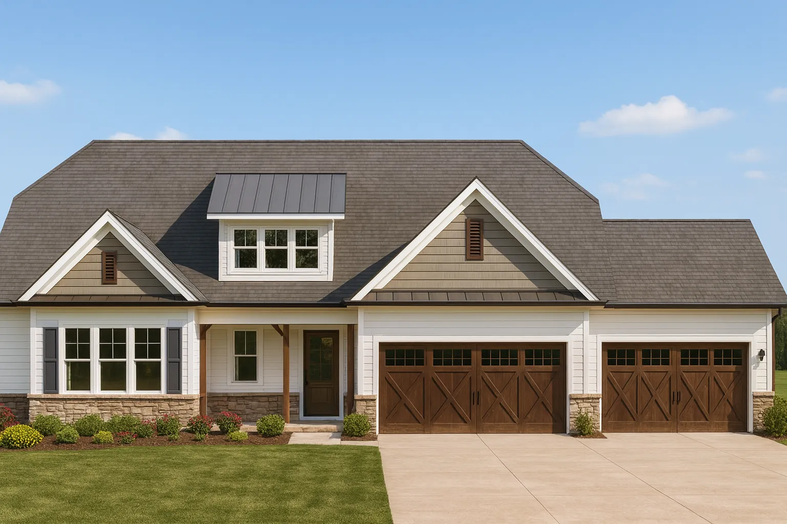 Modern Craftsman Home Plan with Open Floor Blueprint Designs