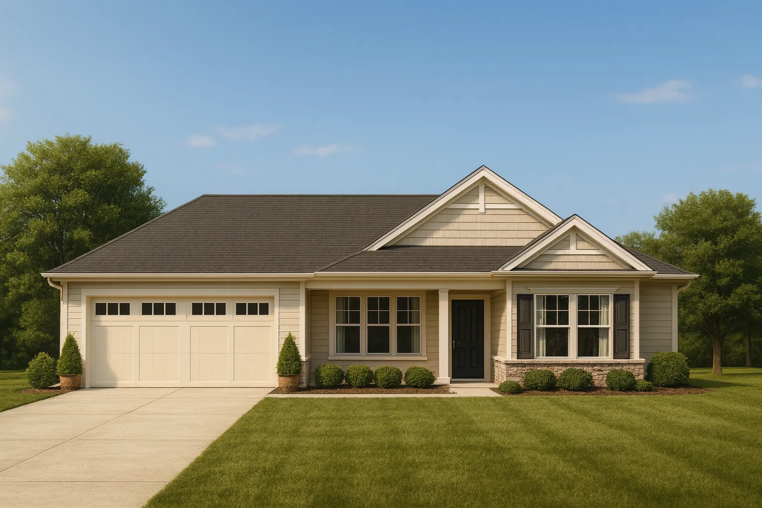 Craftsman Home Plan with Open Floor Layout and 2-Car Garage