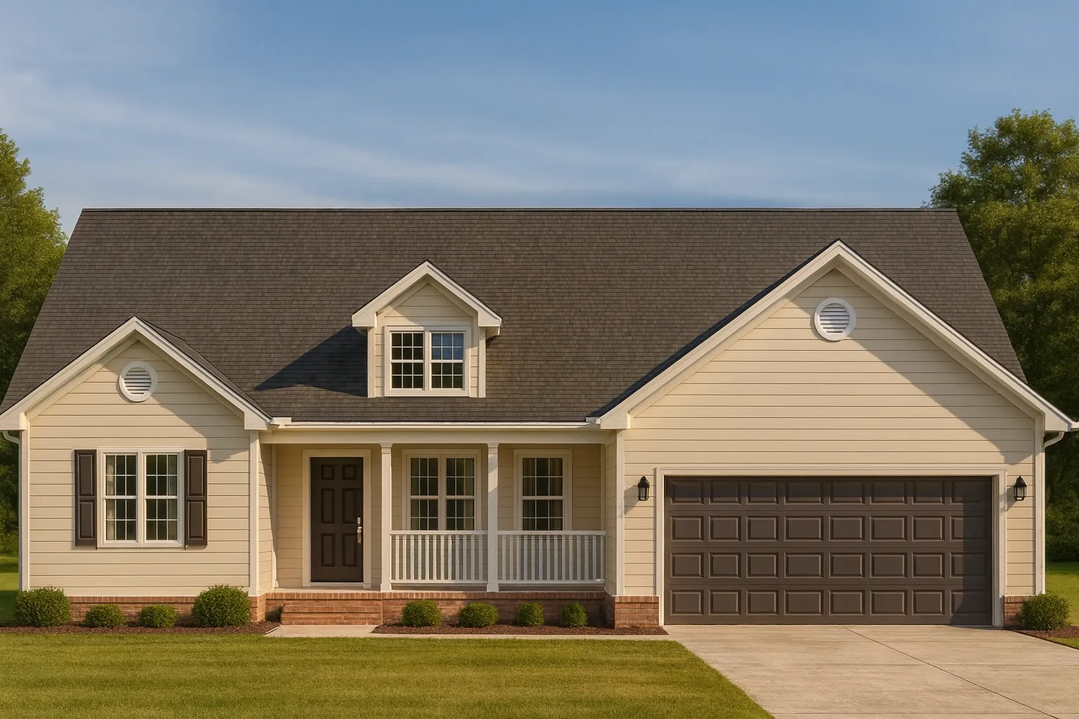 Practical 1-Story House Plan with Open Floor Layout and CAD Blueprints