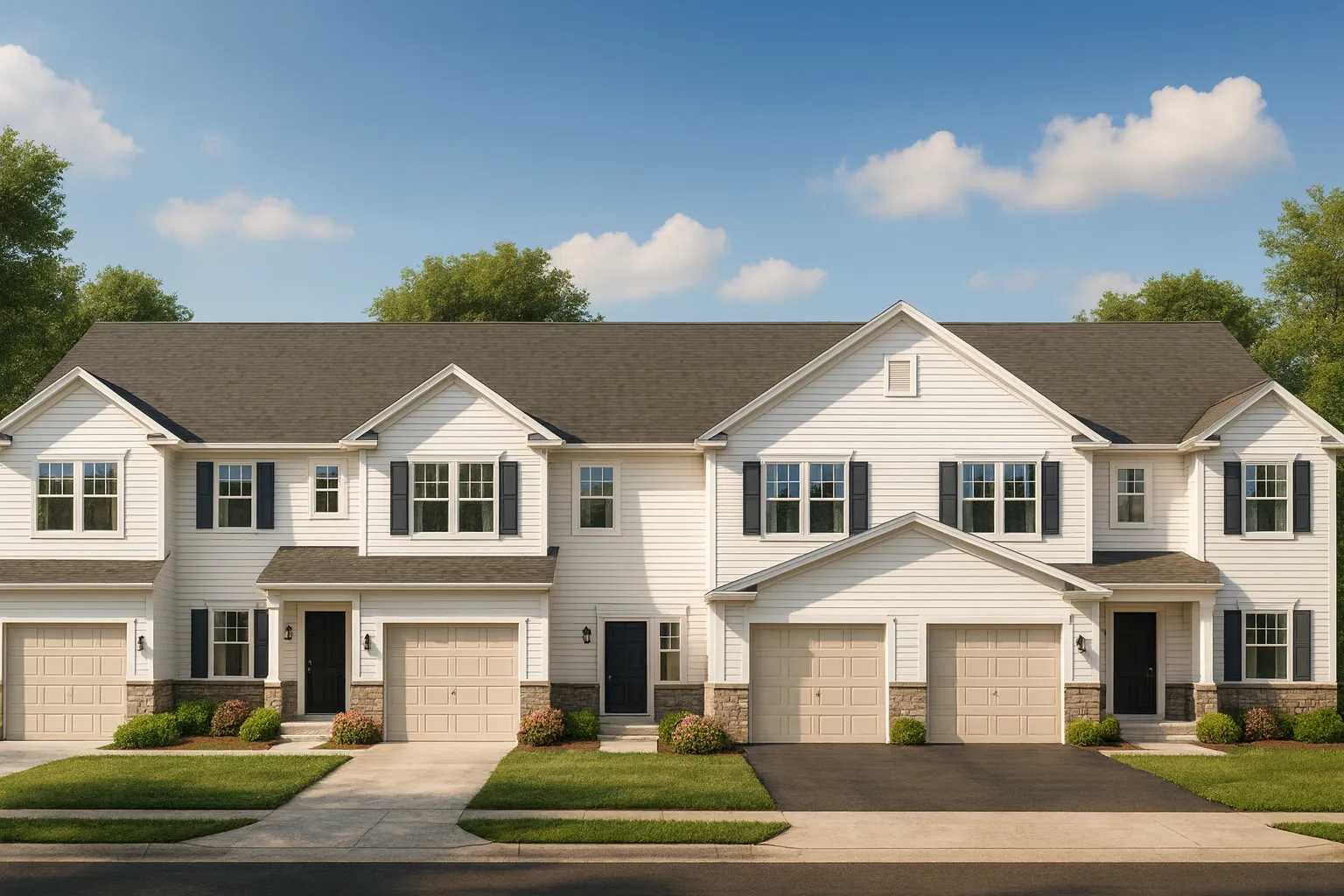 Traditional 7-Unit Townhome Plan with Timeless Style & CAD Files