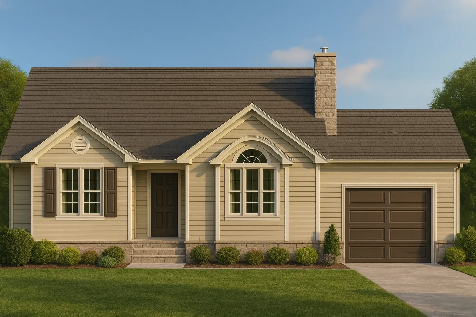 Charming 1-Story House Plan with 3 Bedrooms and Covered Porches