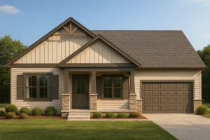 Craftsman One-Story House Plan with Front Garage & CAD Blueprint