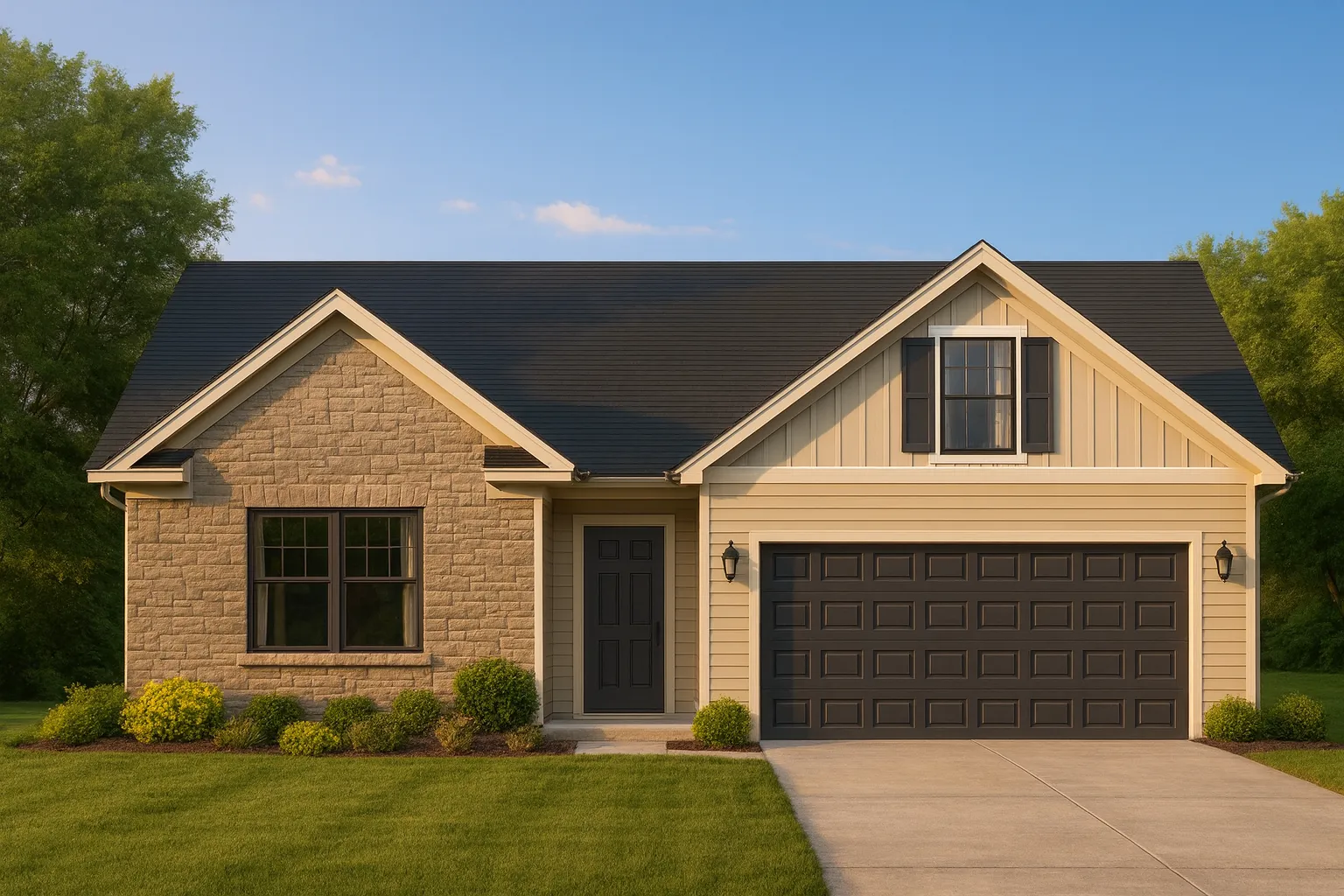 Modern Craftsman Home Plan with 2 Floors & 3 Bedrooms
