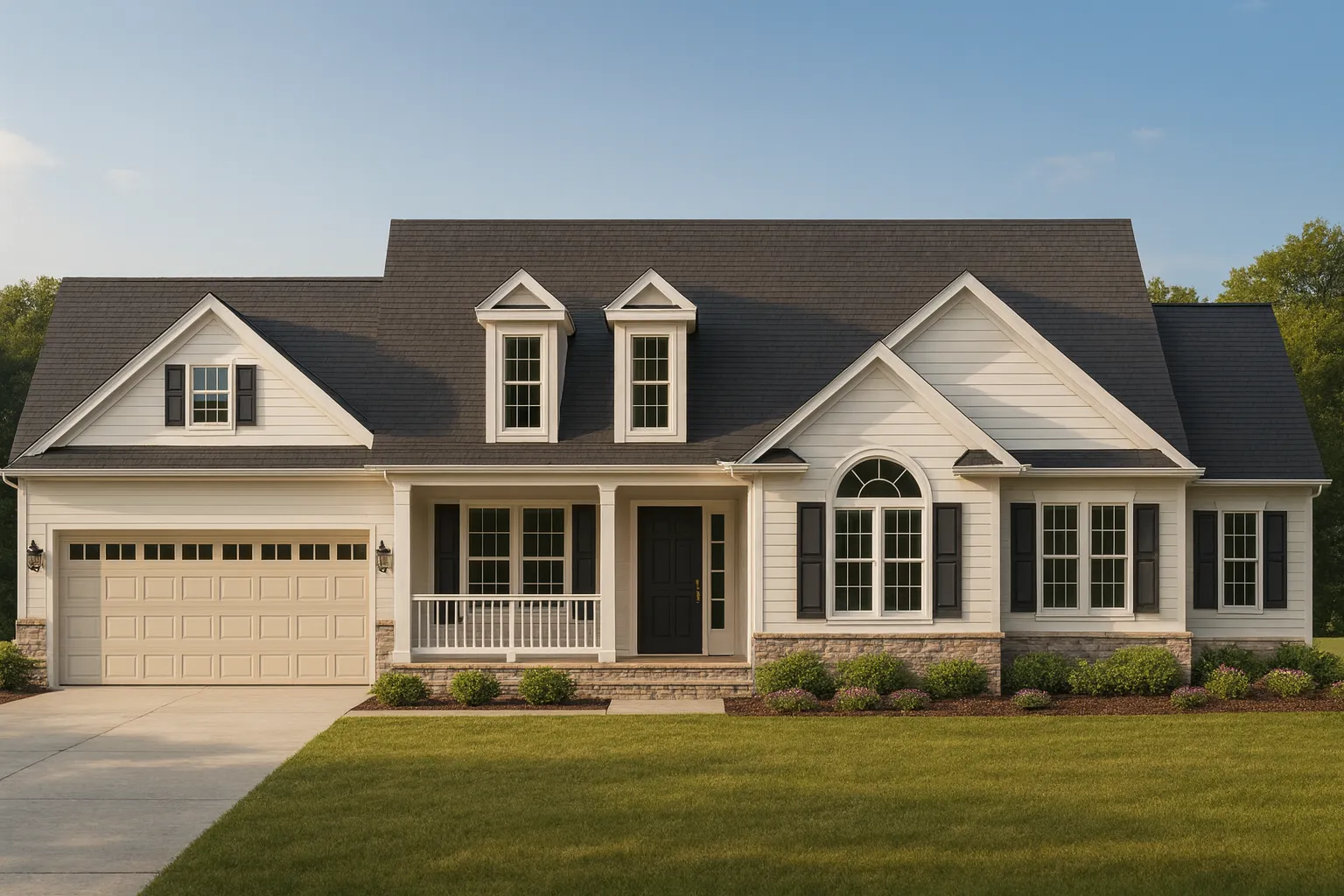 Modern 2-Story House Plan with Brick & Siding Exterior
