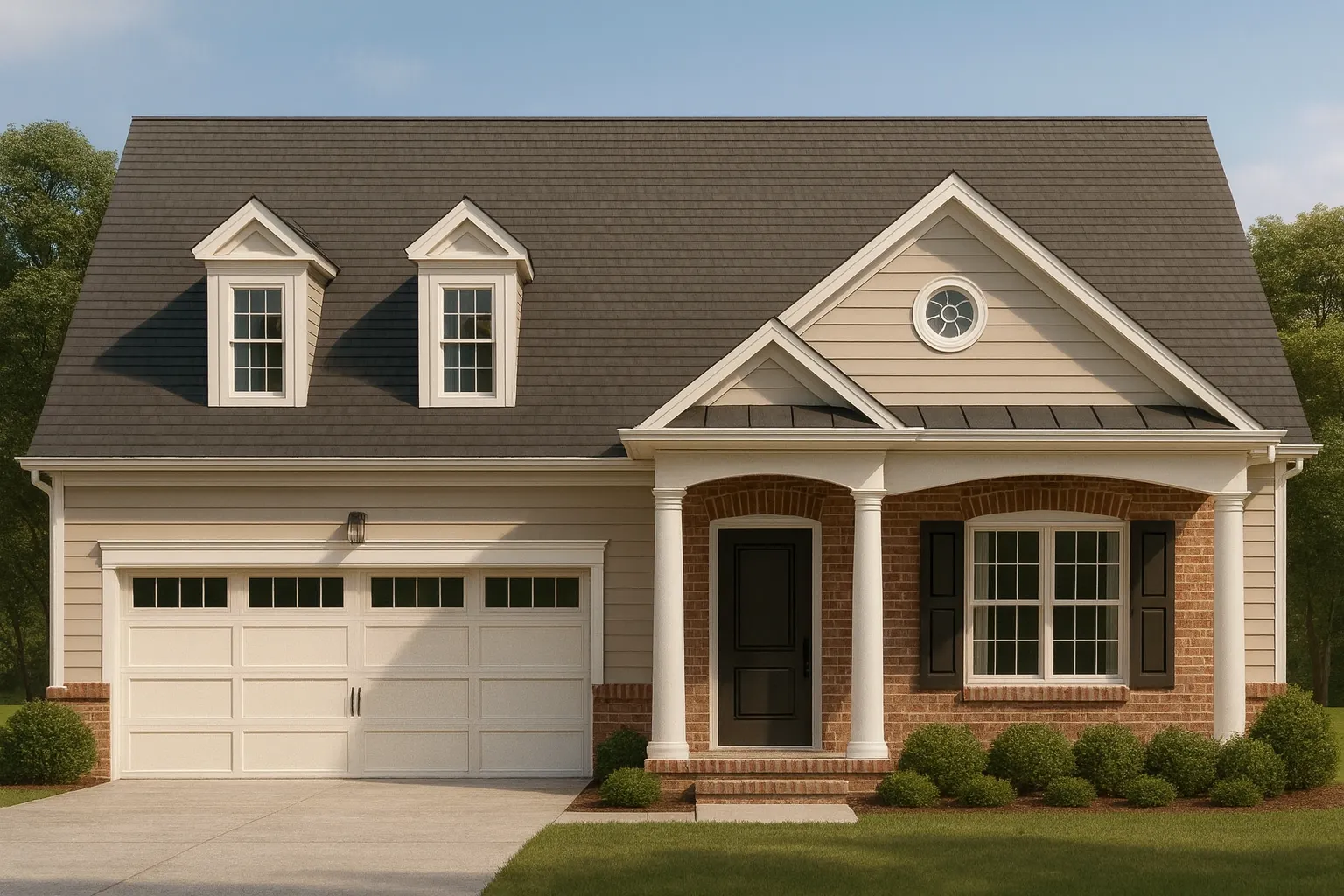 Elegant 1-Story House Plan with Classic Architecture and CAD Blueprints