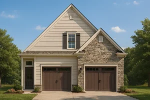 Modern Garage & Workshop Home Plan with 2 Floors in CAD