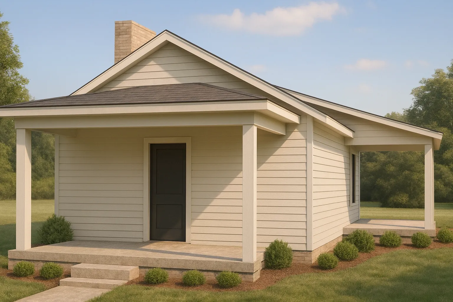 Cozy Cabin Home Floor Plan with CAD Designs & Blueprint