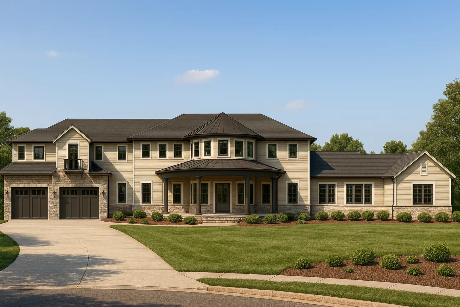 Luxurious 2-Story House Plan with Tuscan Architecture and CAD Designs