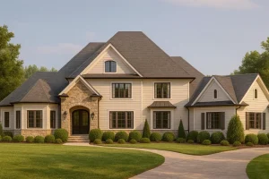 Luxurious 3-Story House Plan with French Country & Traditional Design