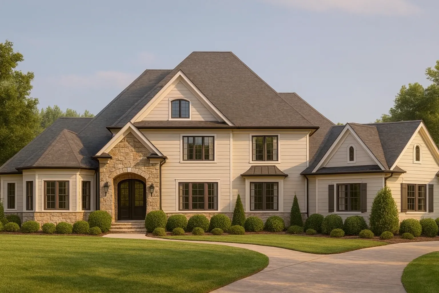 Luxurious 3-Story House Plan with French Country & Traditional Design