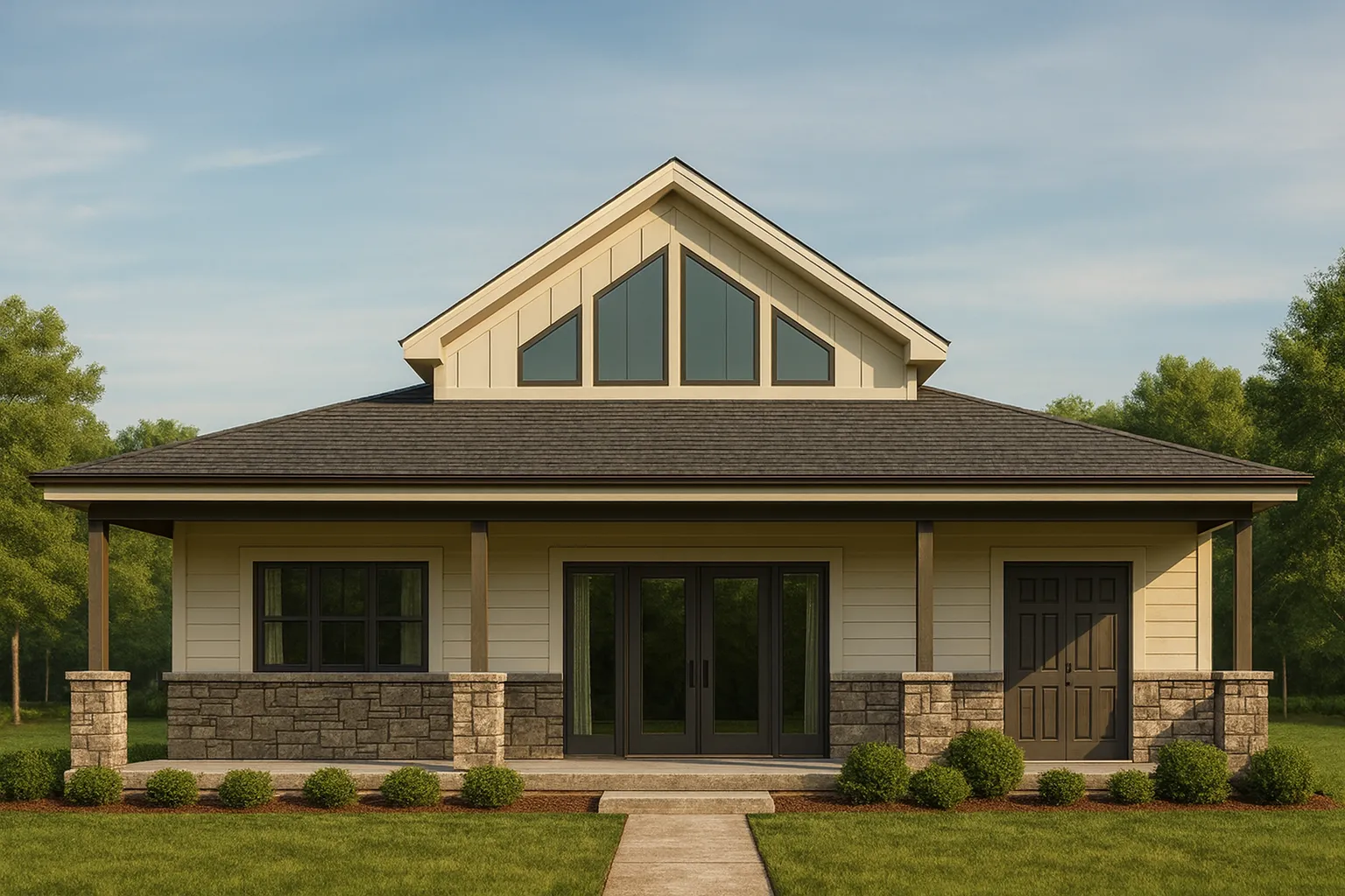 Cabin Pool House Plan - 743 Sq Ft - 1 Bed,1 Bath - CAD,Floor Plans,& Blueprints