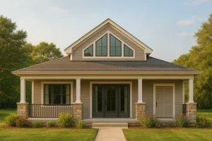 Craftsman Pool House Plan with Vaulted Ceilings and Open Layout