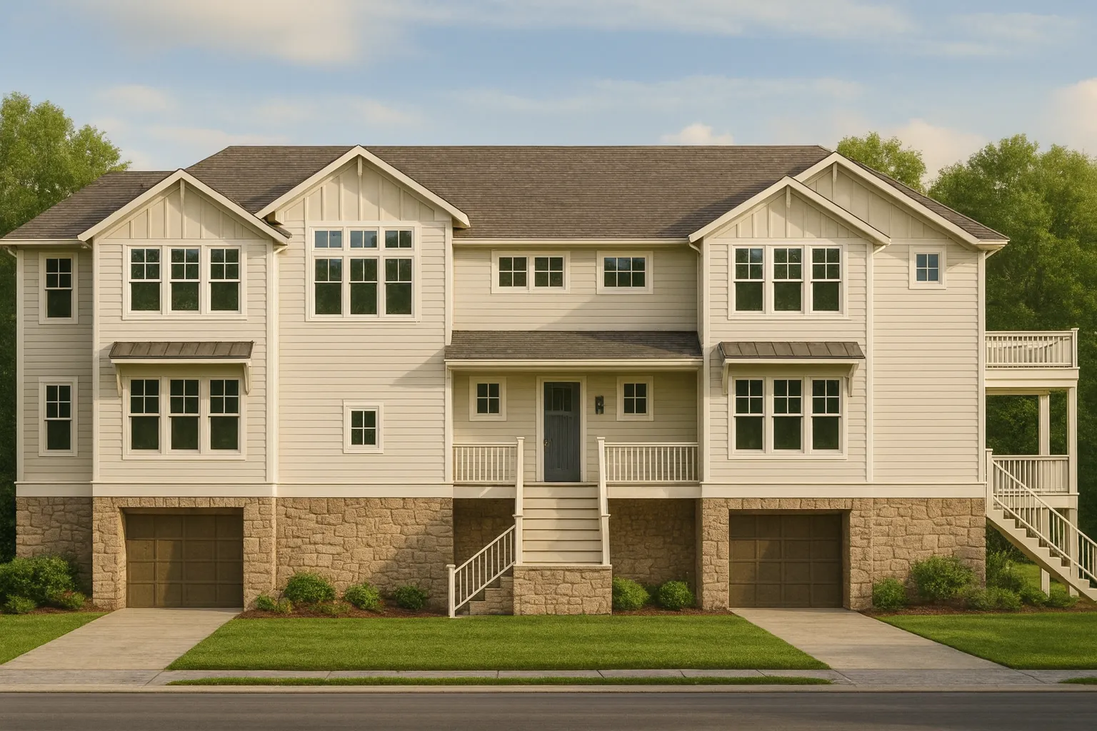 Spacious 2-Story Beach House Plan with Vaulted Ceilings & CAD Designs
