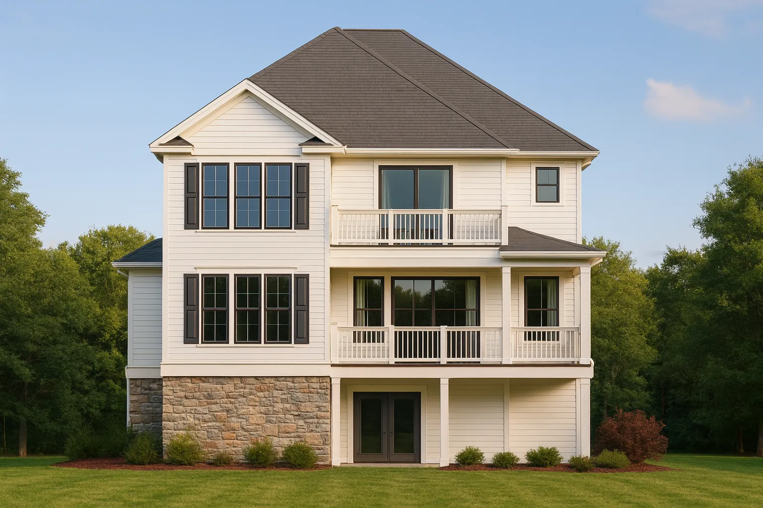 Well-Designed Beach House Plan with 3 Floors and CAD Blueprints