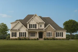 Custom 2-Story House Plan with Vaulted Ceilings and CAD Blueprints