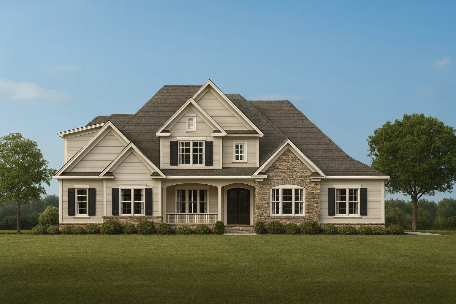 Custom 2-Story House Plan with Vaulted Ceilings and CAD Blueprints