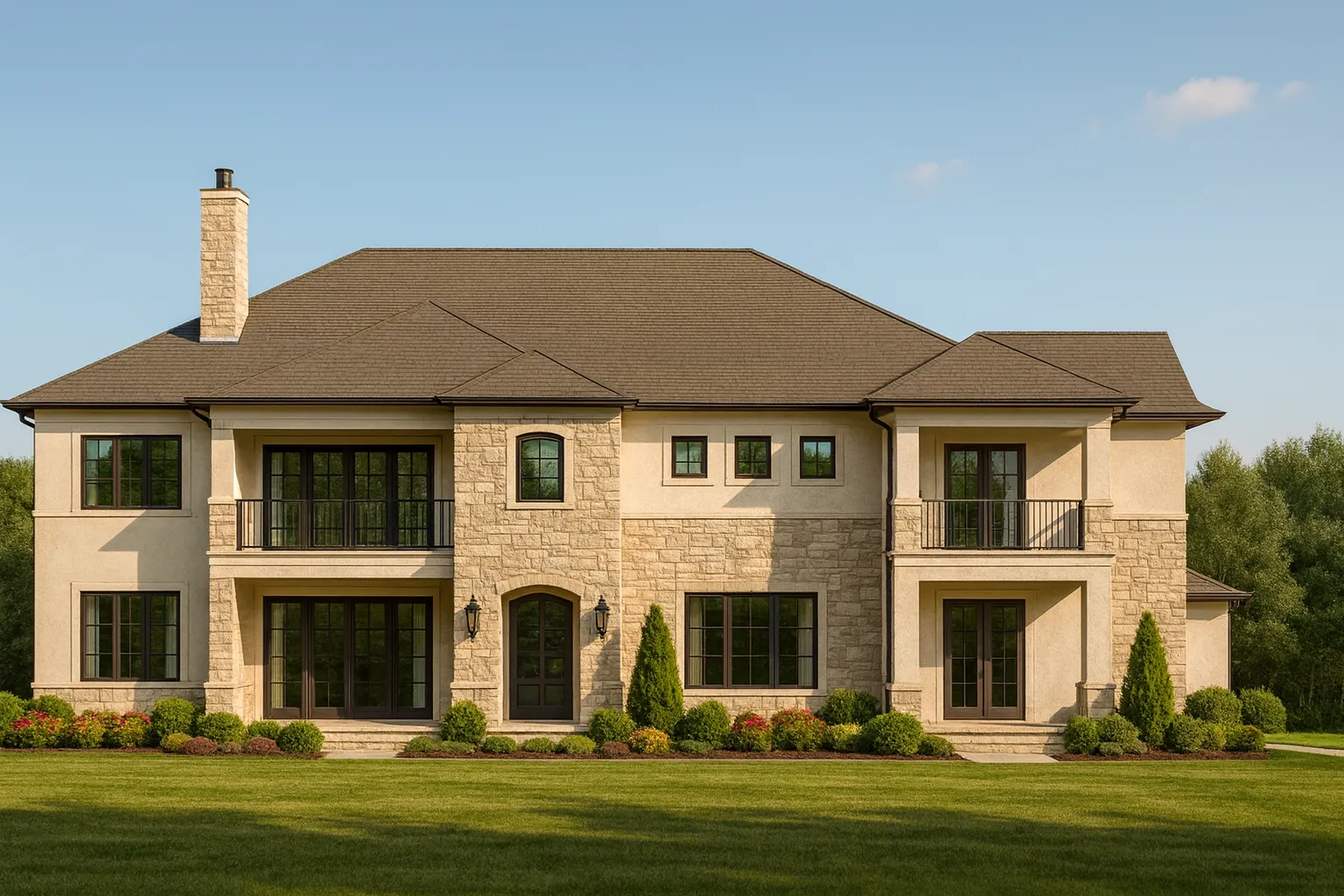 Elegant 1.5-Story House Floor Plan with Vaulted Ceilings and Traditional Design