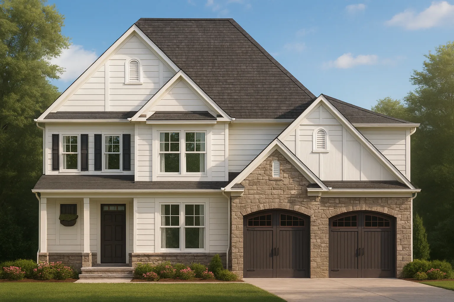 Elegant 2-Story Craftsman House Plan with Open Layout & Garage