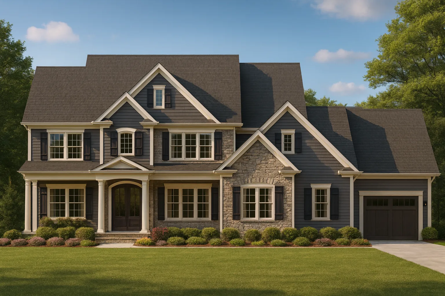 Versatile 3-Story House Floor Plan with Vaulted Ceilings & Open Layout
