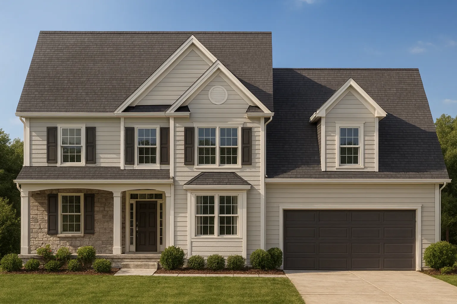 Modern Traditional House Plan with 2 Stories and Bonus Room