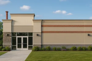 Modern Commercial Building Blueprint with CAD Designs