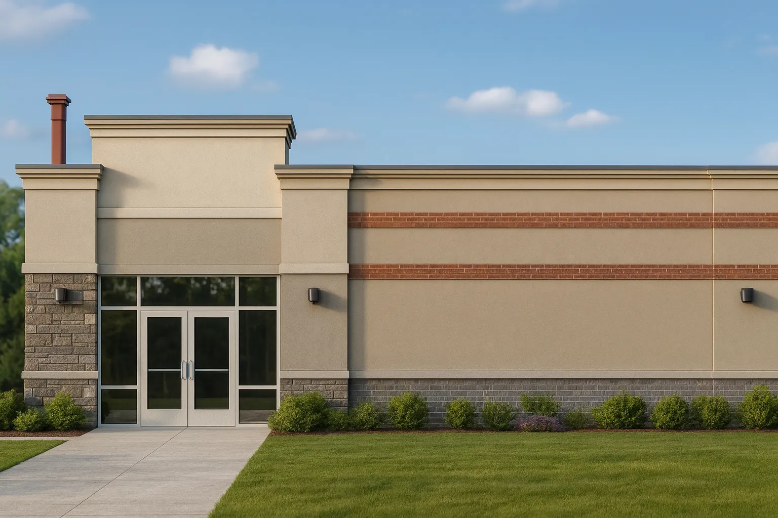 Modern Commercial Building Blueprint with CAD Designs