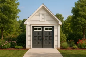 Compact Garage Floor Plan with Detailed CAD Designs