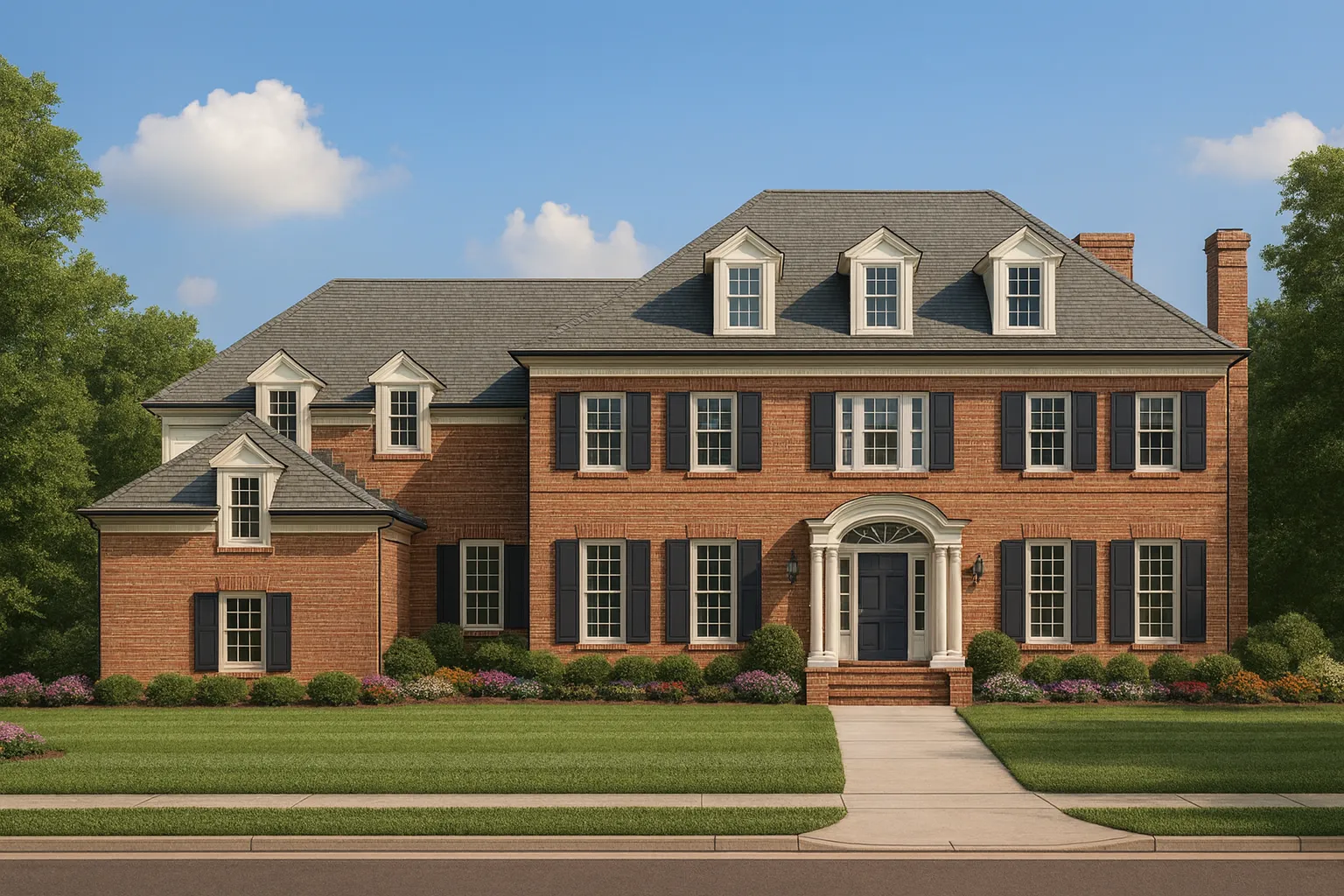 Stunning Georgian House Plan with 4 Beds, 7 Baths, and 3 Stories