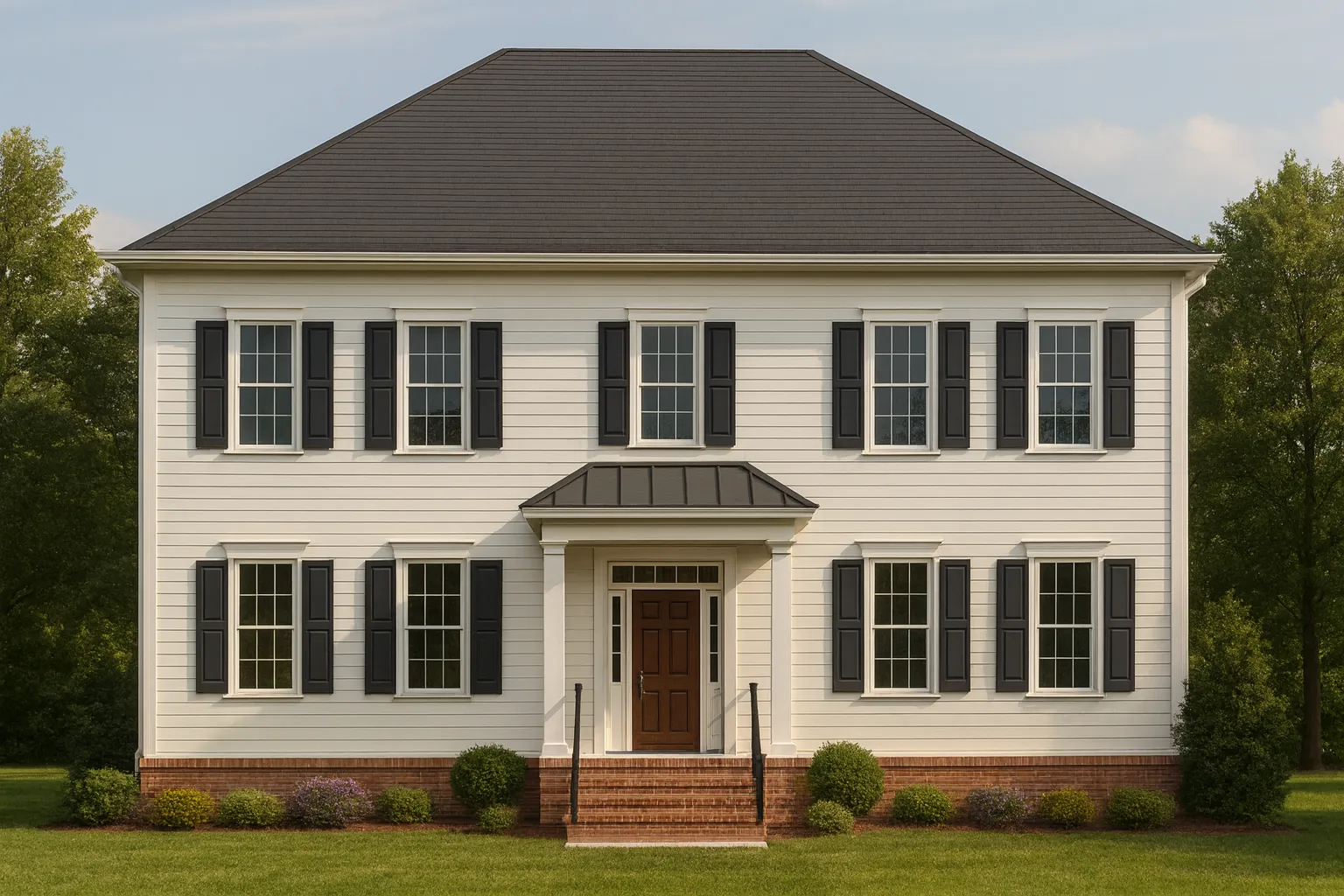 Colonial Revival Home Floor Plan with Timeless Indoor-Outdoor Layout