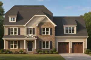 Classic Colonial Farmhouse Home Plan with 2.5 Floors & CAD