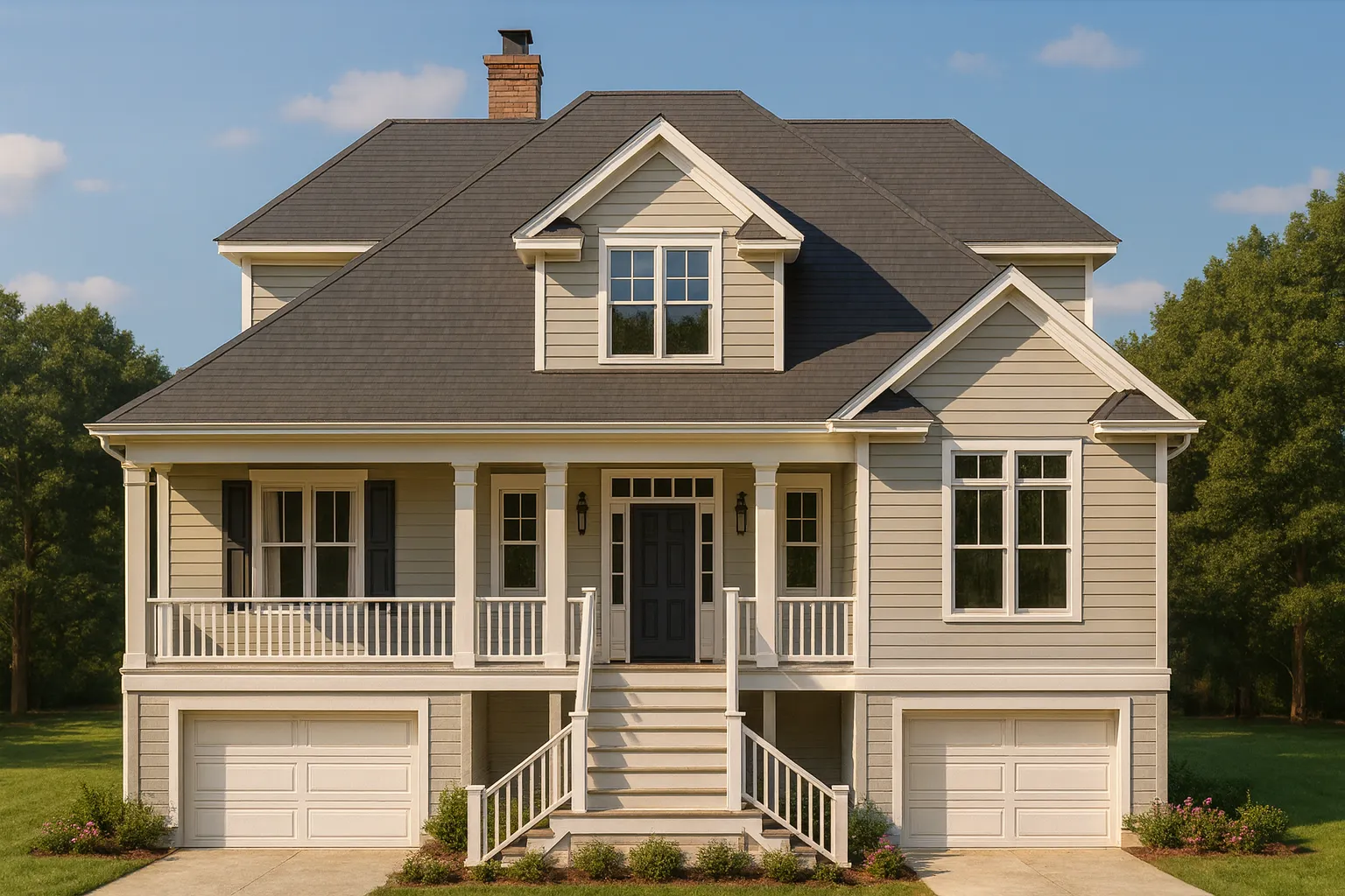 Effortless Coastal Living 2-Story Beach House Plan with 3 Beds & 4 Baths