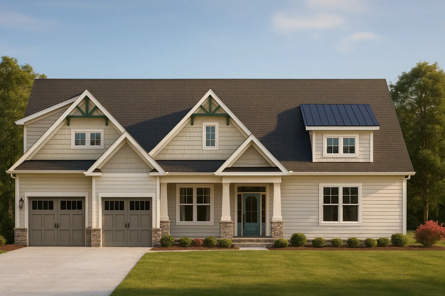 Modern Home Plan with 2 Floors & CAD Design for 5 Bedrooms